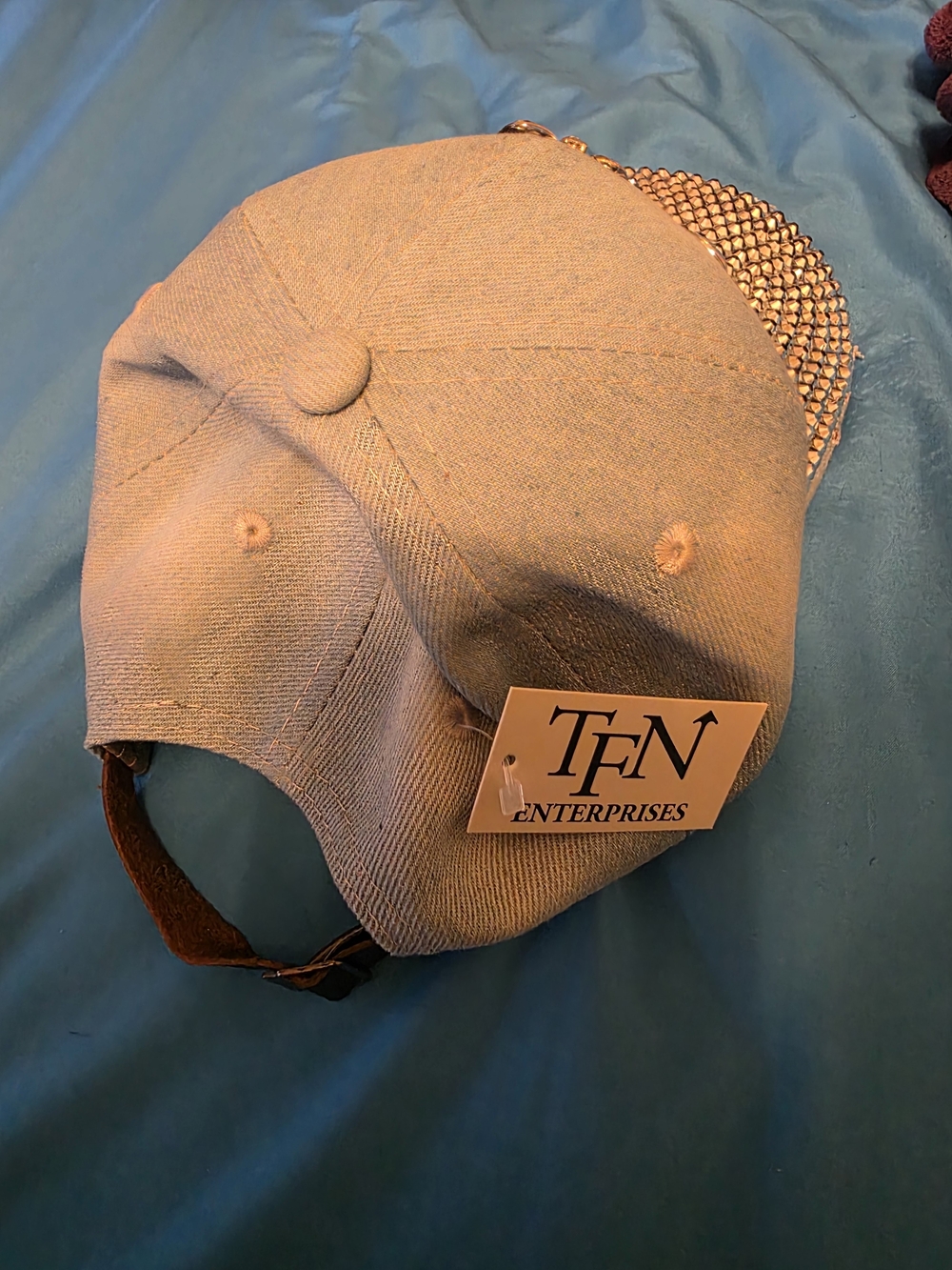 Rhinestone Fleur-de-Lis Embellished Baseball Cap - Silver - Picture 3 of 4